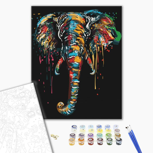 Éléphant dans les peintures - Peinture par numéro