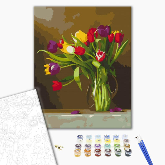 Tulipes colorées - Peinture par numéro