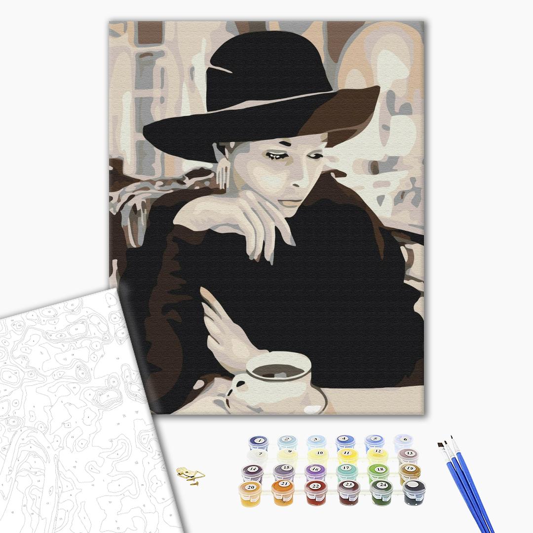 Dame avec café - Peinture par numéro