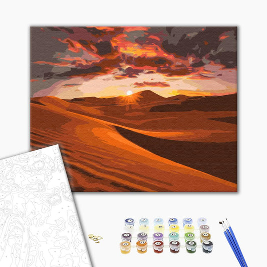 Coucher de soleil dans le désert - Peinture par numéro