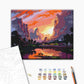 Coucher de soleil brillant dans les montagnes - Peinture par numéro