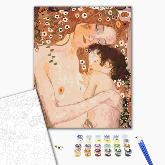 Maman et bébé. Gustav Klimt - Peinture par numéro