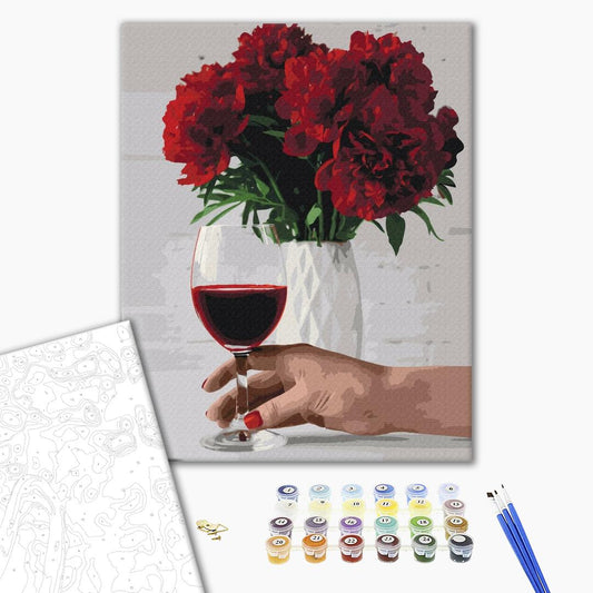 Vin de pivoine - Peinture par numéro