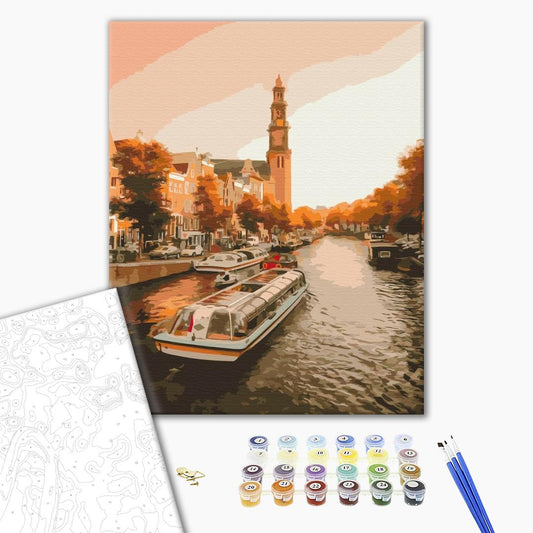 Marcher le soir Amsterdam - Peinture par numéro