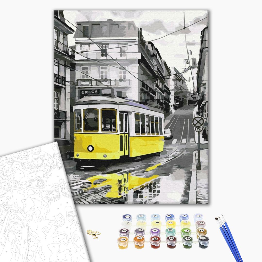 Tram jaune - Peinture par numéro