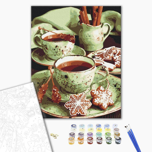 Pain d'épice à la menthe - Peinture par numéro