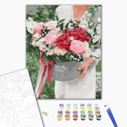 Fleurs en cadeau - Peinture par numéro