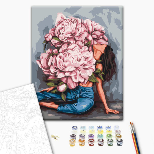 Tourbillon de Pivoines - Peinture par numéro