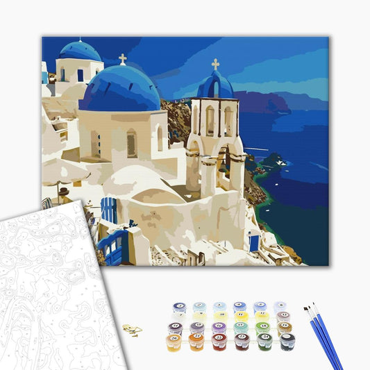 Vue Santorin - Peinture par numéro