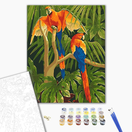 Oiseaux tropicaux - Peinture par numéro