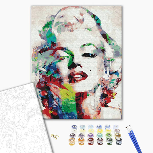 Merlin monroe coloré - Peinture par numéro