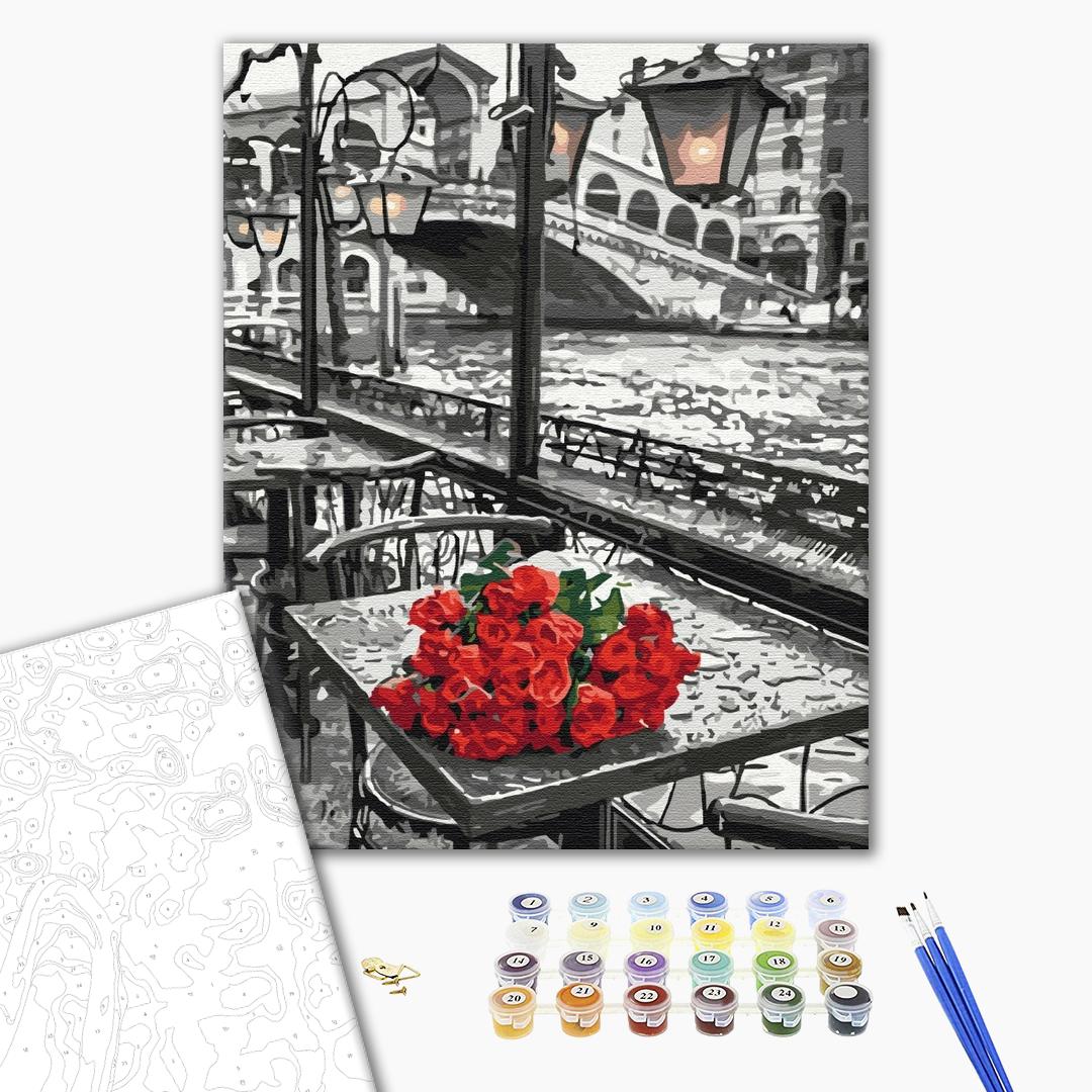 Roses sous la pluie - Peinture par numéro