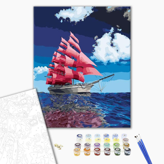 Voiles rouges - Peinture par numéro