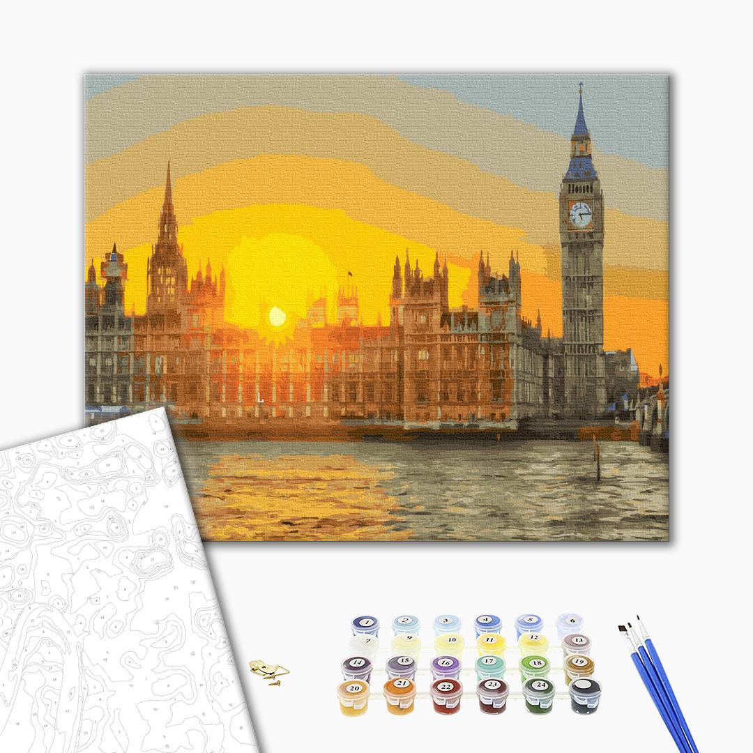 Palais de Westminster au soleil - Peinture par numéro