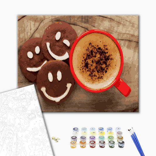 Café avec biscuits - Peinture par numéro