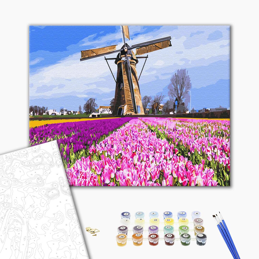 Moulins hollandais - Peinture par numéro