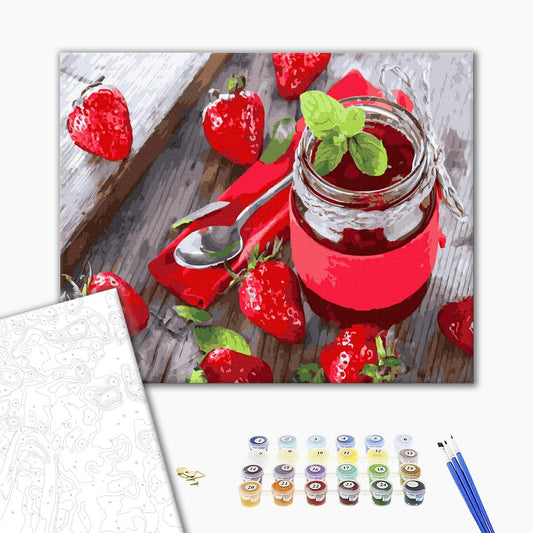 confiture de fraise - Peinture par numéro