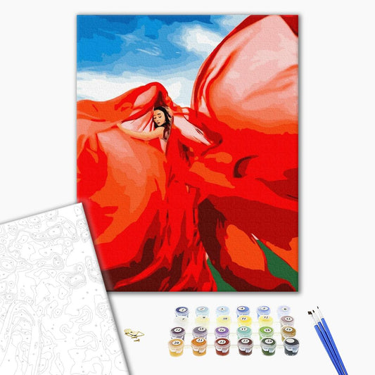 Femme en rouge - Peinture par numéro