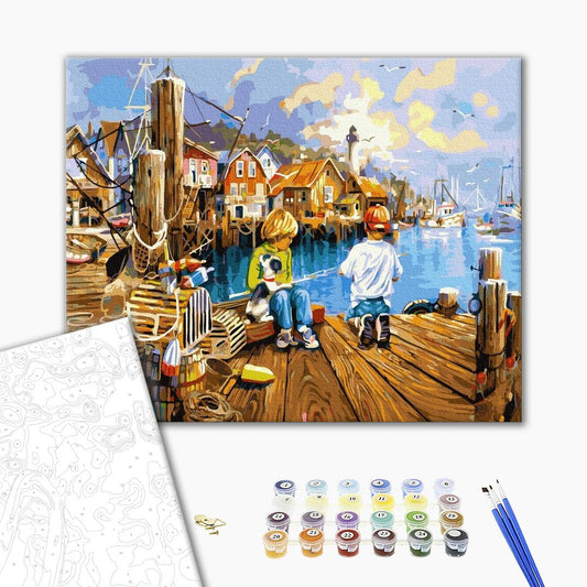 Petits pêcheurs - Peinture par numéro