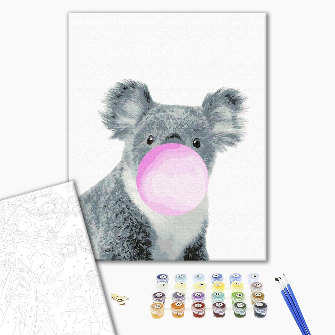 Koala avec bubble-gum - Peinture par numéro