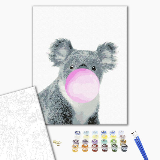 Koala avec bubble-gum - Peinture par numéro