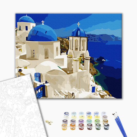 Vue Santorin - Peinture par numéro
