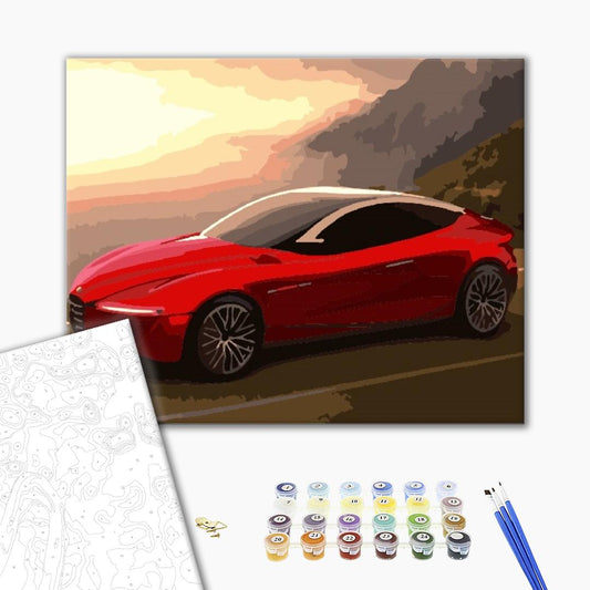 Tesla Roadster - Peinture par numéro