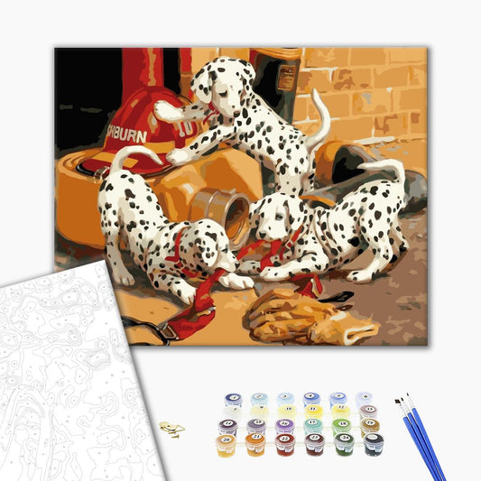 Dalmatiens espiègles - Peinture par numéro