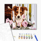 Chien en coquelicots - Peinture par numéro