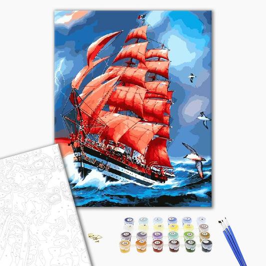 Voiles rouges - Peinture par numéro