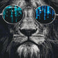 Lion dans les lunettes de soleil - Peinture par numéro