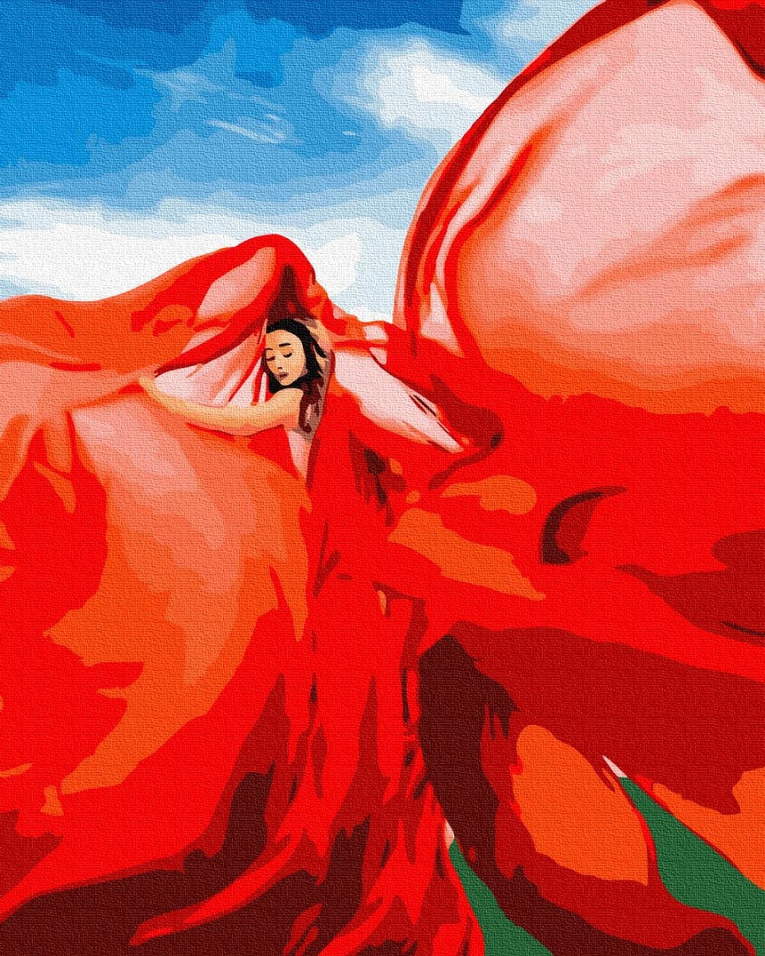 Femme en rouge - Peinture par numéro