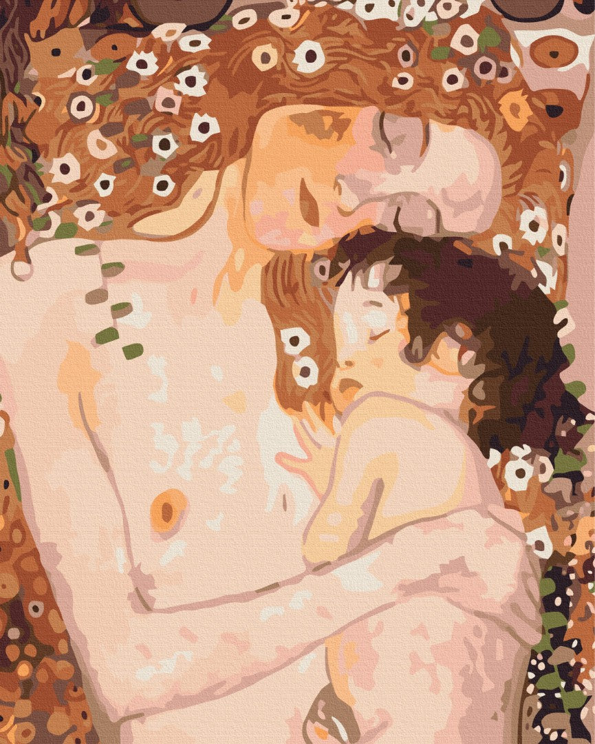 Maman et bébé. Gustav Klimt - Peinture par numéro