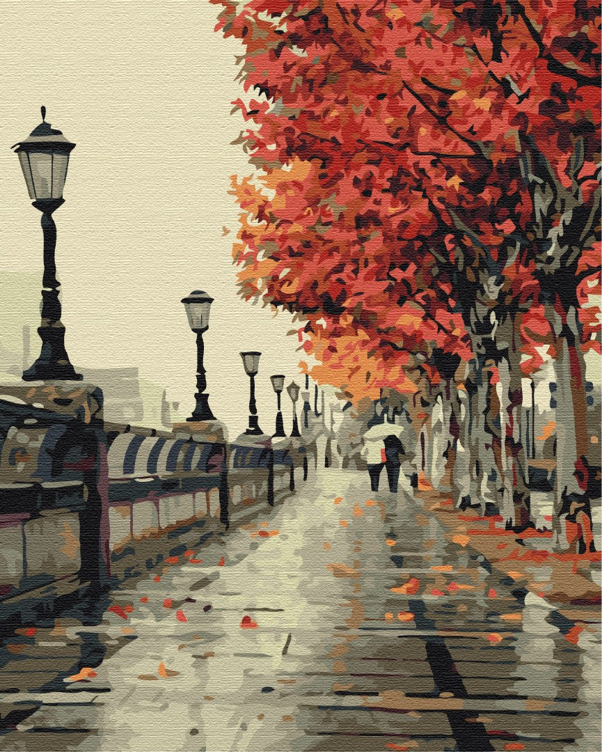 Boulevard d'automne - Peinture par numéro