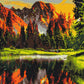 Coucher de soleil dans la vallée de la montagne - Peinture par numéro