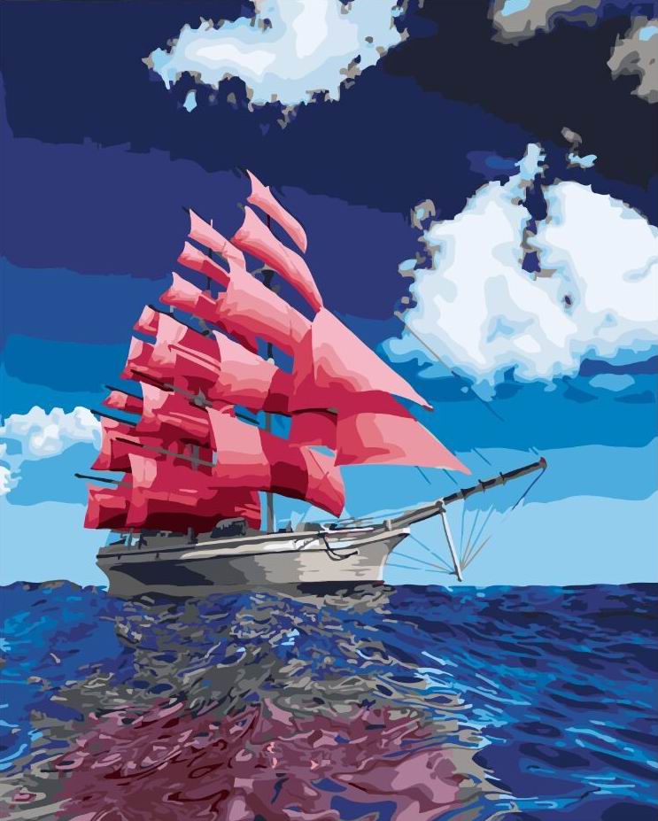 Voiles rouges - Peinture par numéro