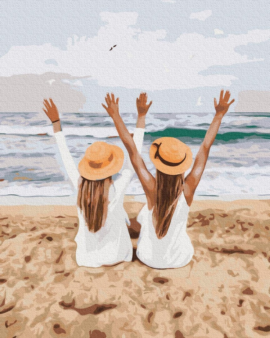 Copines en mer - Peinture par numéro